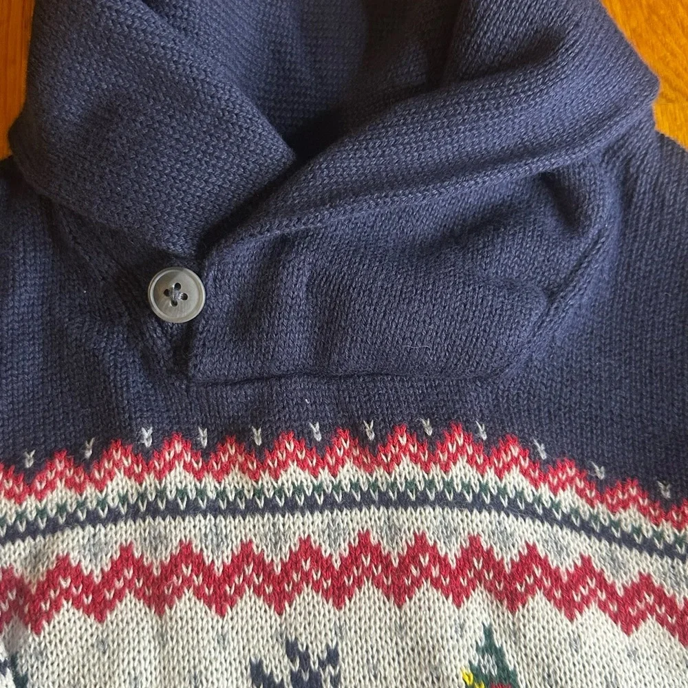 The Children's Place Festive Red and Navy‎ Sweater